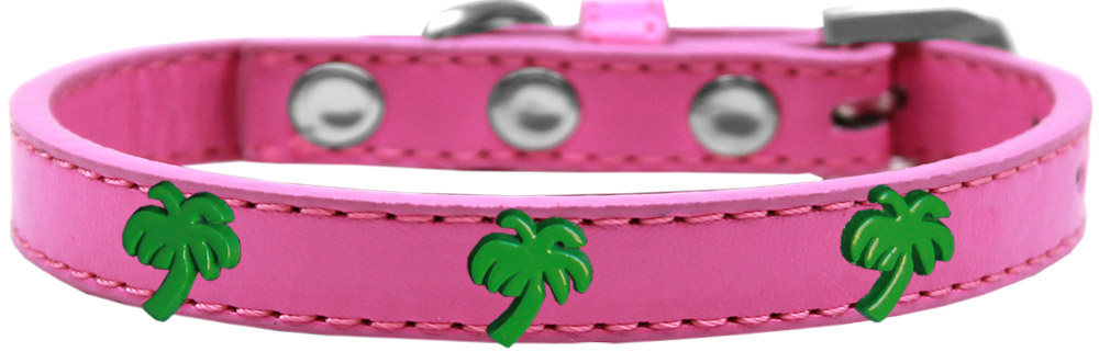 Green Palm Tree Widget Dog Collar Bright Pink Size 10
